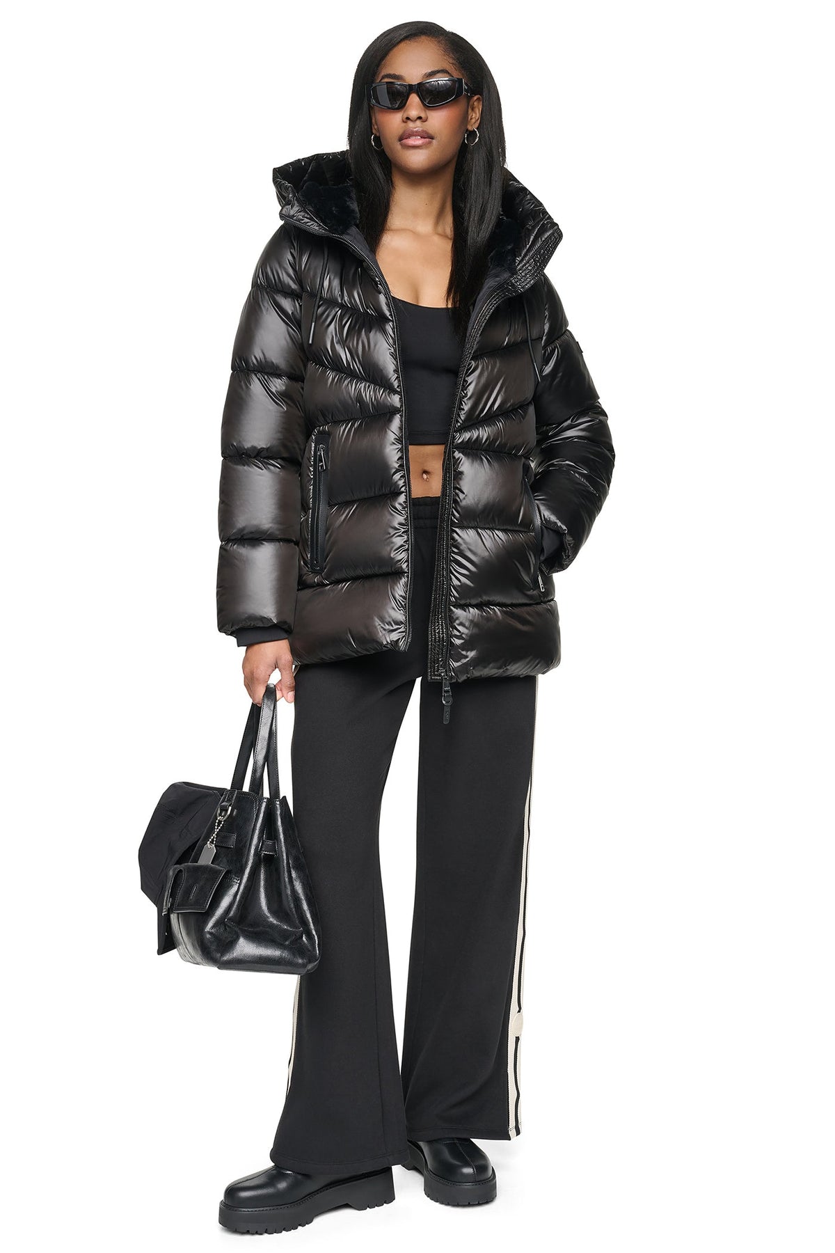 PEARALIZED HOODED PUFFER Bitter | DKNY