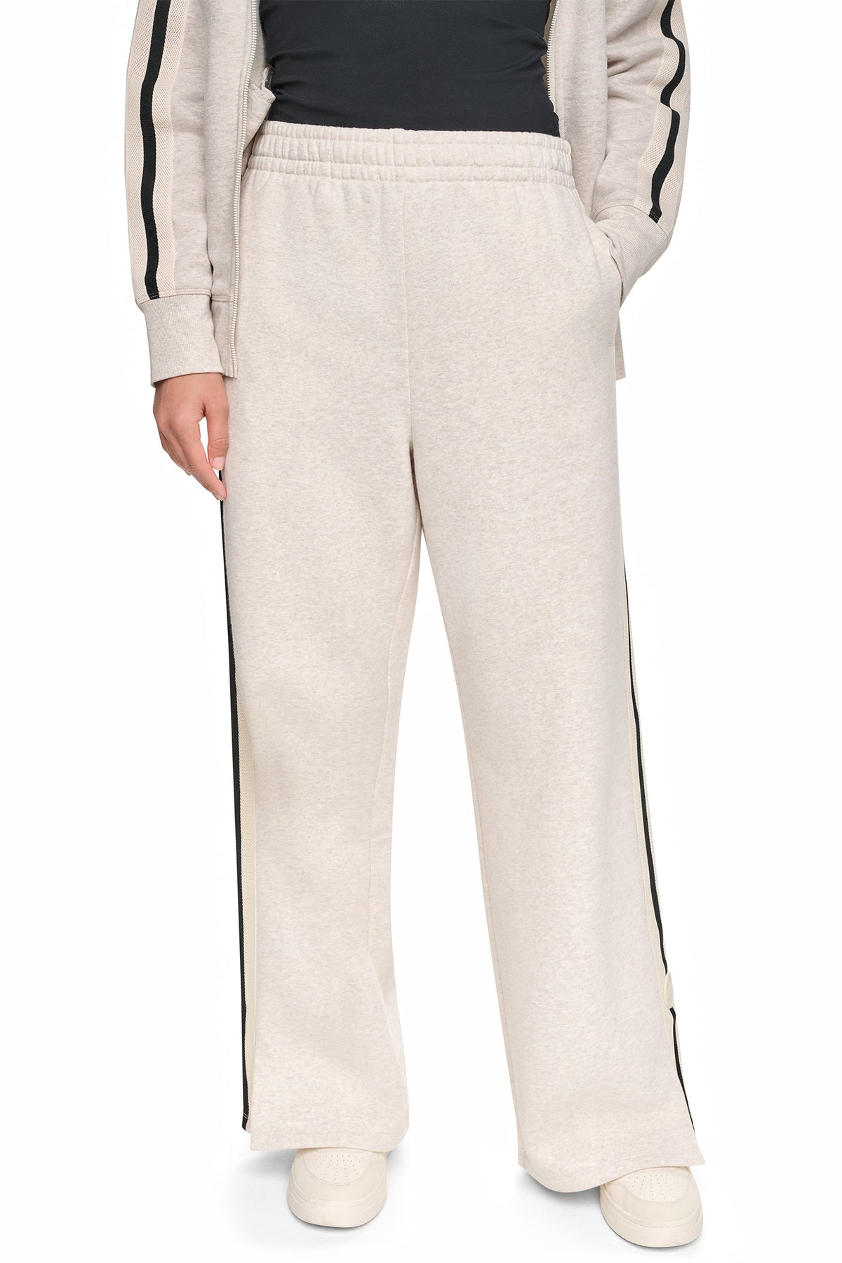 HIGH-RISE STRAIGHT LEG TRACK PANT Cortado Heather | DKNY