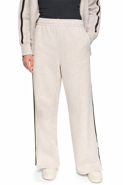 HIGH-RISE STRAIGHT LEG TRACK PANT Cortado Heather | DKNY