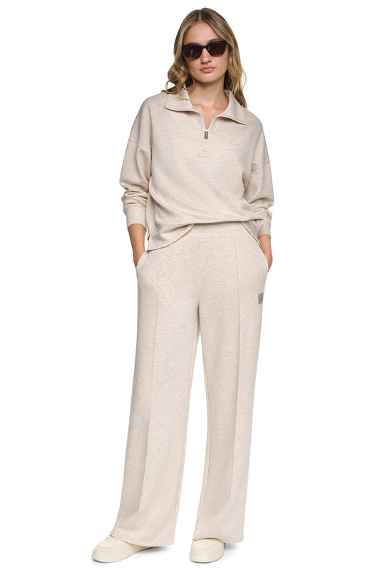 HIGH-RISE PINTUCKED WIDE-LEG PANT Claret | DKNY