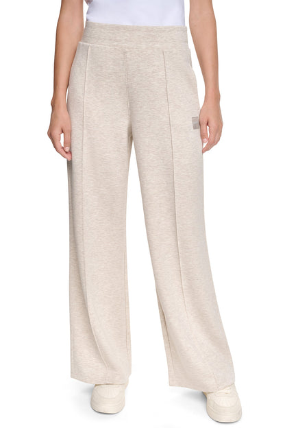 HIGH-RISE PINTUCKED WIDE-LEG PANT Claret | DKNY