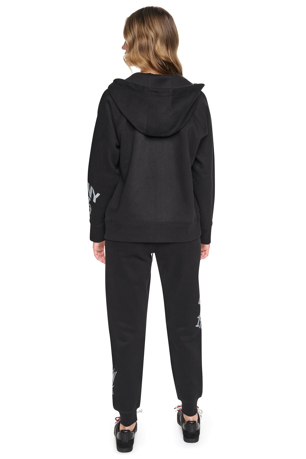 GRAFFITI RHINESTONE FULL-ZIP HOODIE Pearl Grey Heather | DKNY