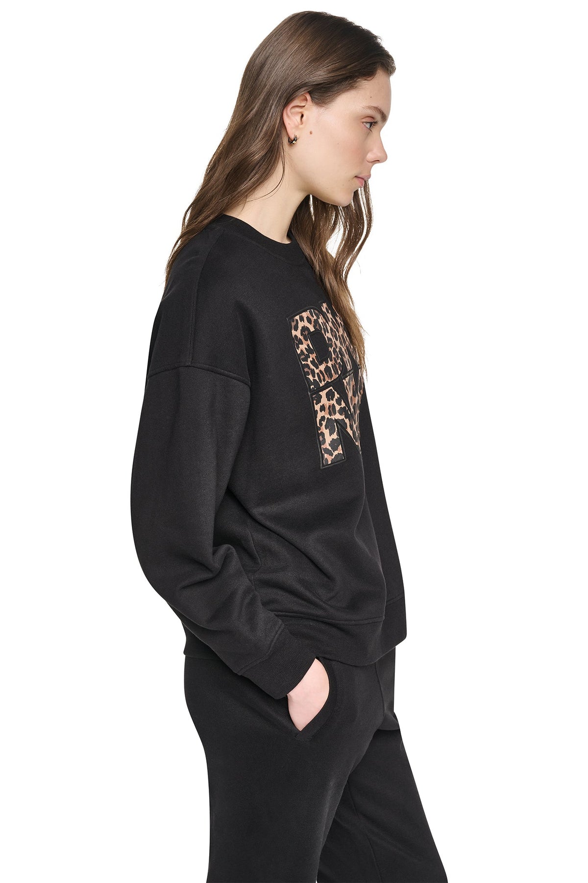 ANIMAL PRINT LOGO SWEATSHIRT Black | DKNY