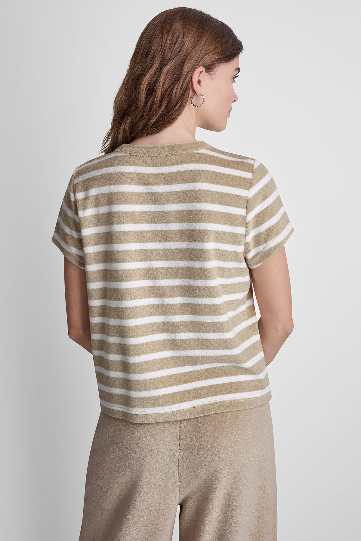 TOWELLING TERRY CREW NECK TEE Pebble | DKNY
