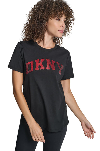 VARSITY LOGO GRAPHIC TEE Black | DKNY