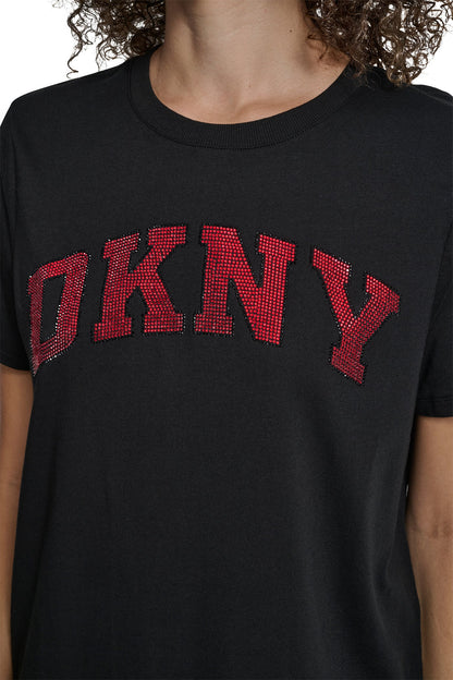 VARSITY LOGO GRAPHIC TEE Black | DKNY