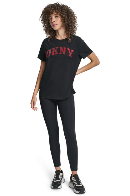 VARSITY LOGO GRAPHIC TEE Black | DKNY