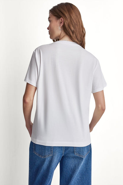 DKNY RHINESTONE NY STREETS LOGO TEE White/Black Punch | DKNY