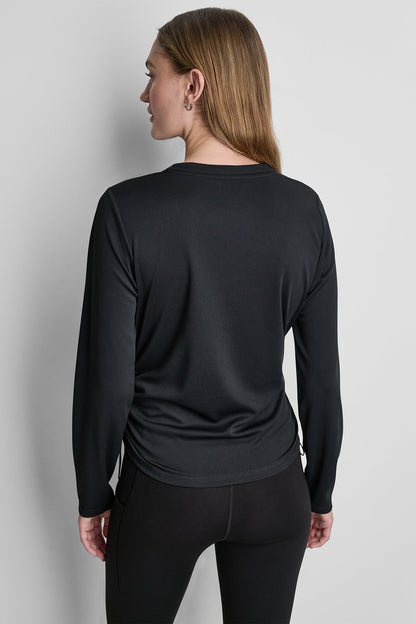 LONG SLEEVE V-NECK TECH TEE Black | DKNY