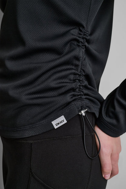 LONG SLEEVE V-NECK TECH TEE Black | DKNY