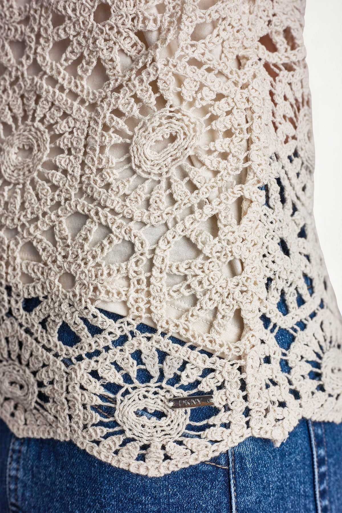 CROCHET KNIT TANK Natural | DKNY