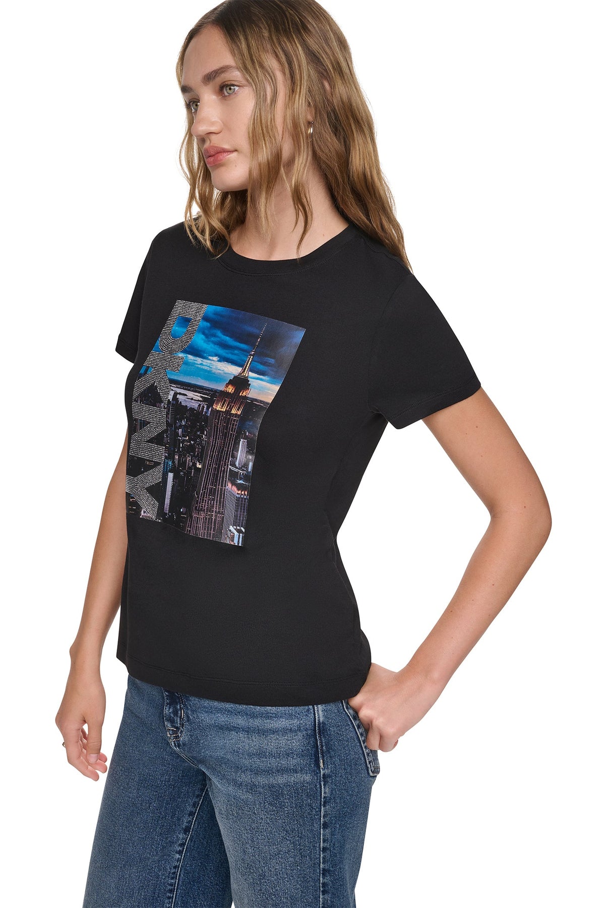 MANHATTAN PHOTO LOGO TEE Black/Manhattan Combo | DKNY