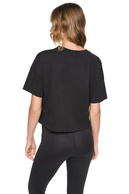 GRAFFITI RHINESTONE LOGO TEE Eggnog | DKNY