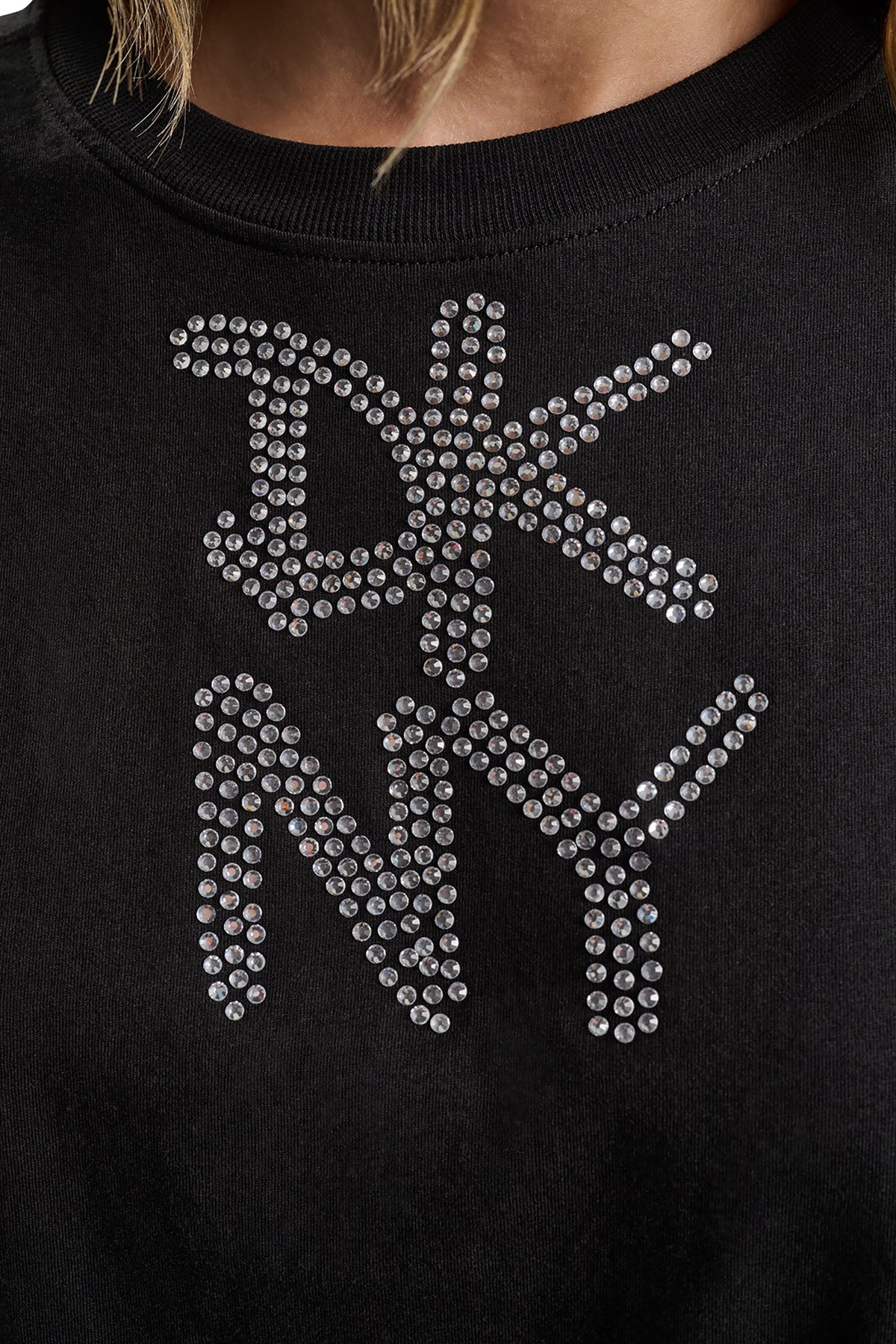 GRAFFITI RHINESTONE LOGO TEE Eggnog | DKNY