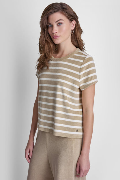 TOWELLING TERRY CREW NECK TEE Punch | DKNY
