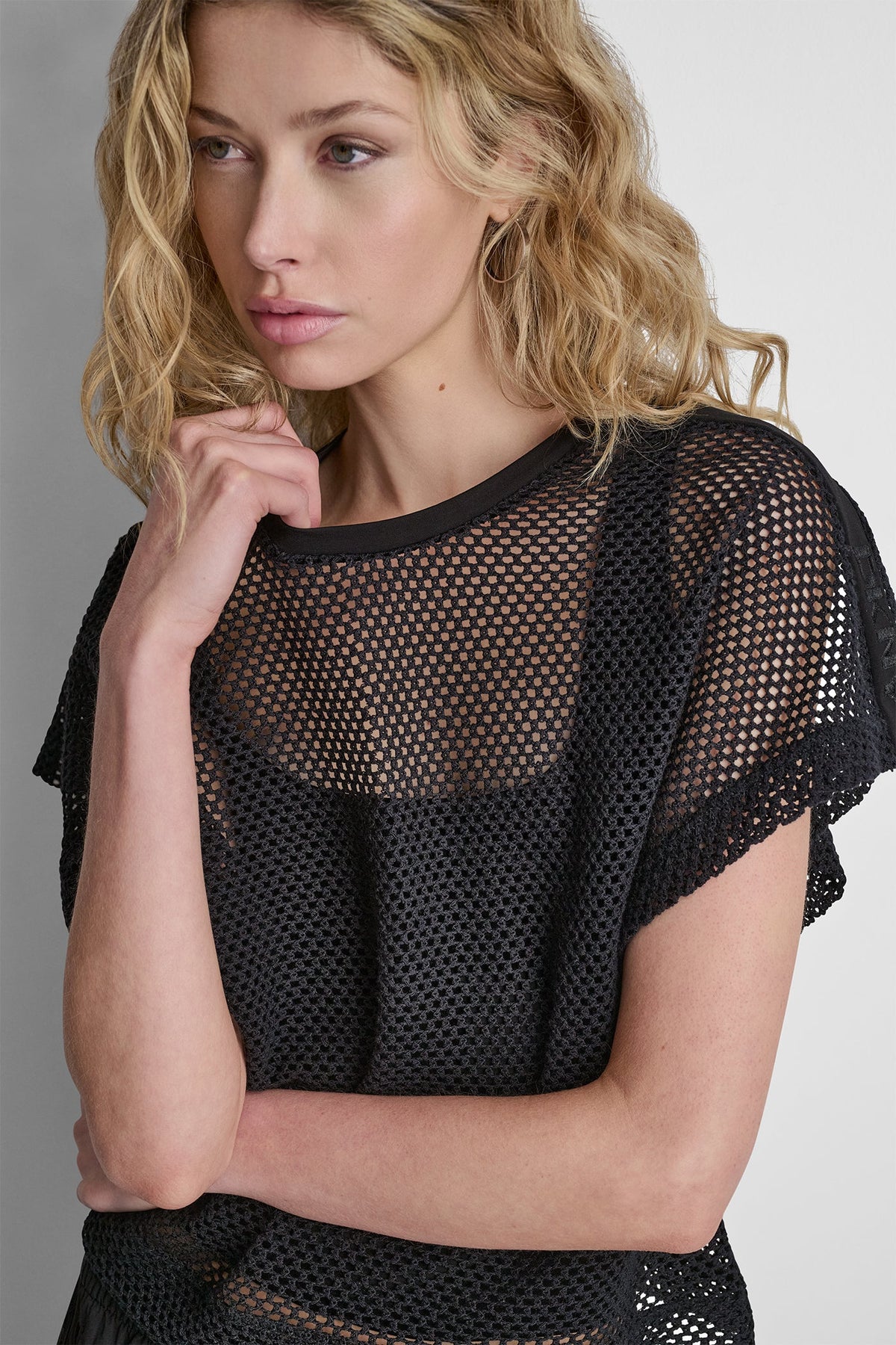 MESH LOGO TEE White | DKNY