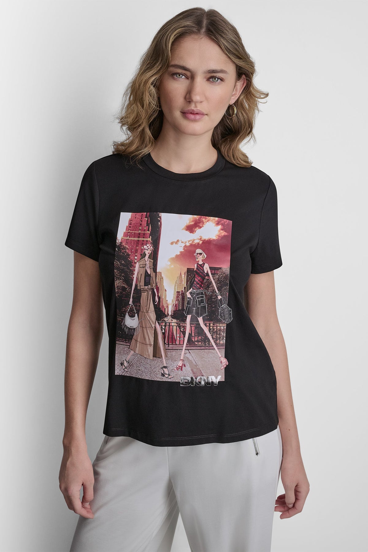MANHATTANHENGE CONVERSATIONAL TEE Black | DKNY