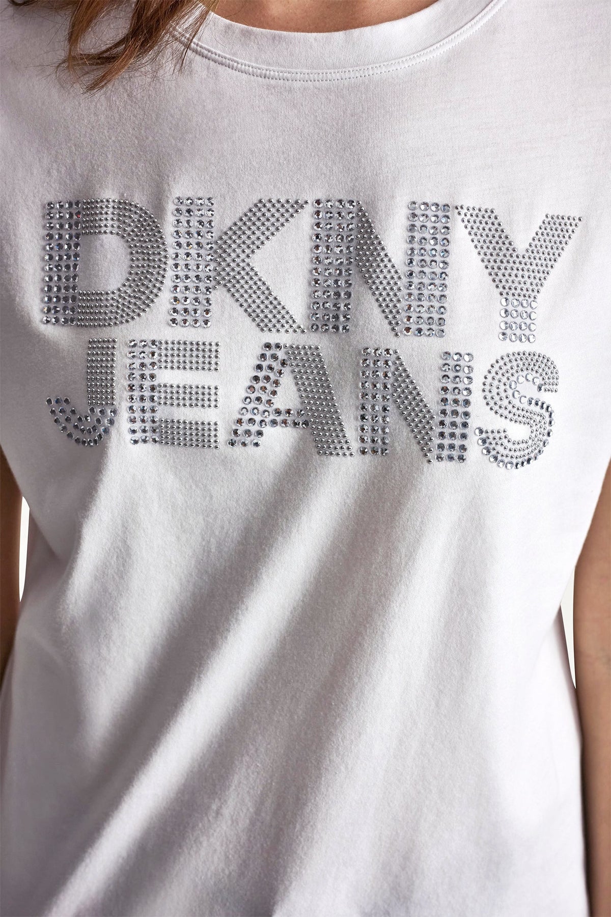 DKNY JEANS STACKED RHINESTONE DOME TEE Black | DKNY