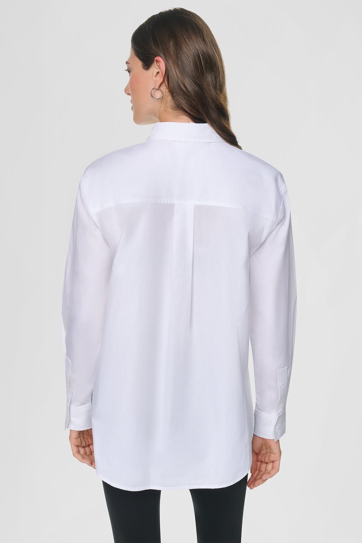 LOGO POCKET POPLIN SHIRT White | DKNY