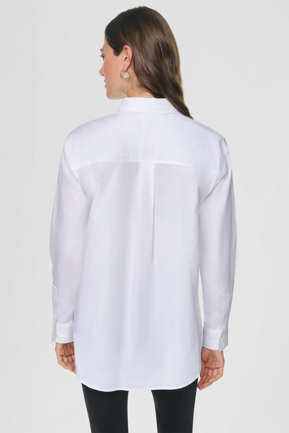 LOGO POCKET POPLIN SHIRT White | DKNY