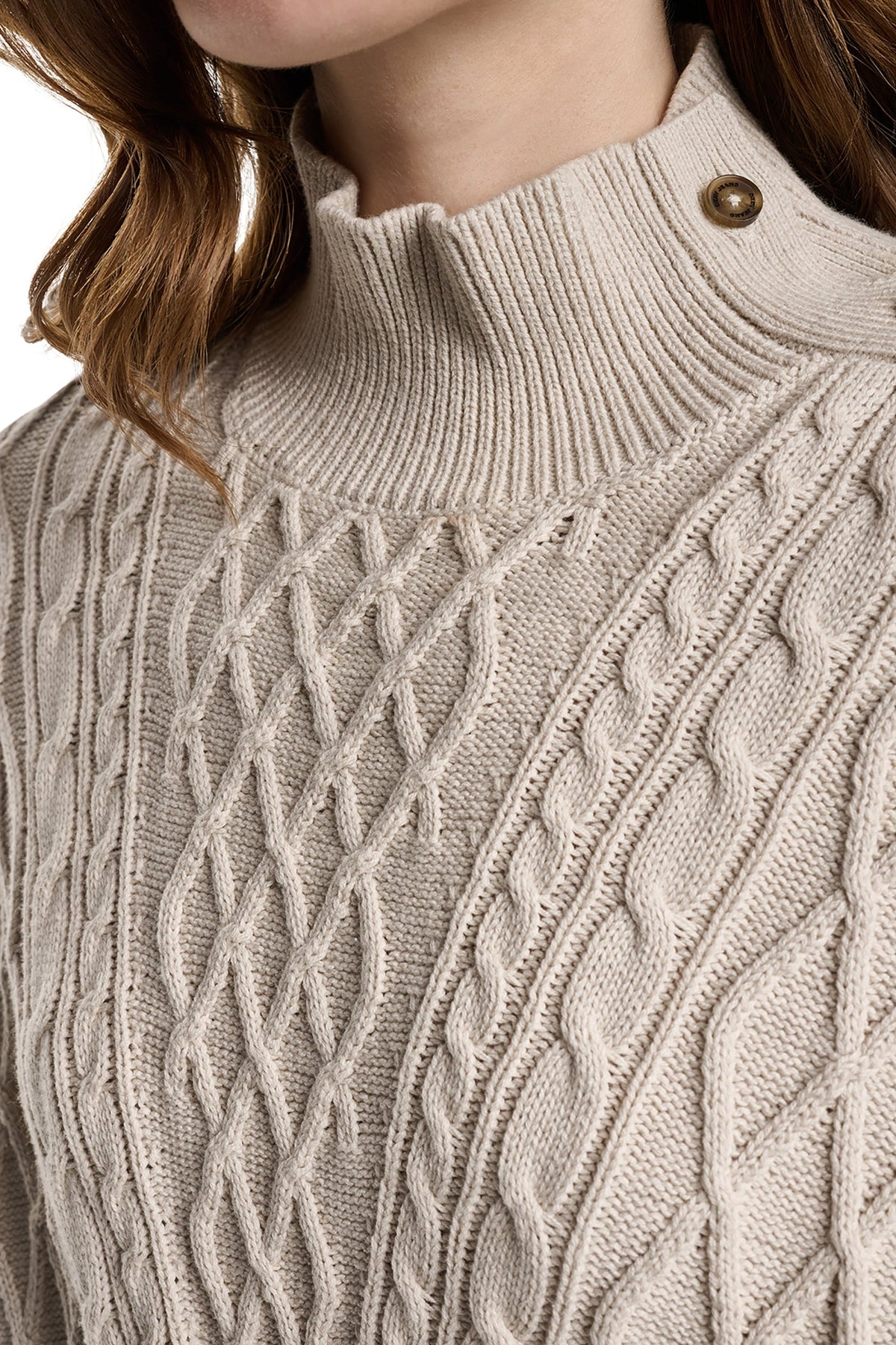 BUTTON SHOULDER CABLE SWEATER VEST Cortado Heather | DKNY