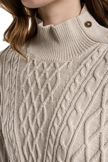 BUTTON SHOULDER CABLE SWEATER VEST Cortado Heather | DKNY