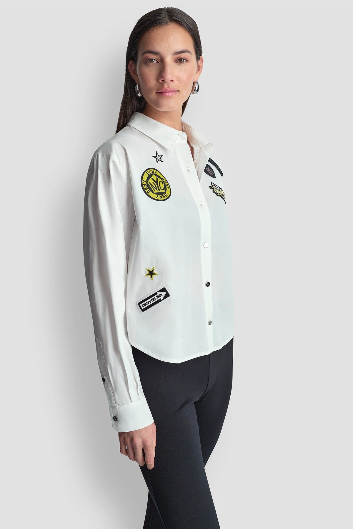 1989 LOGO PINS AND PATCHES SHIRT White | DKNY
