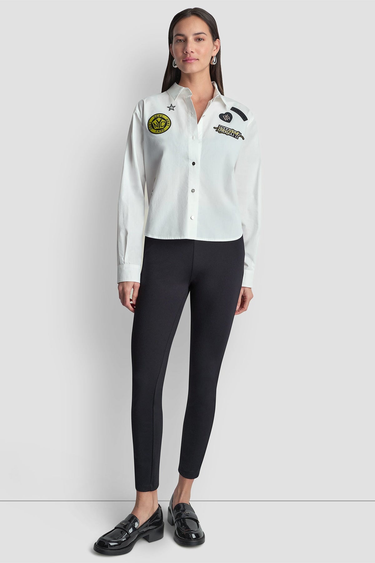 1989 LOGO PINS AND PATCHES SHIRT White | DKNY