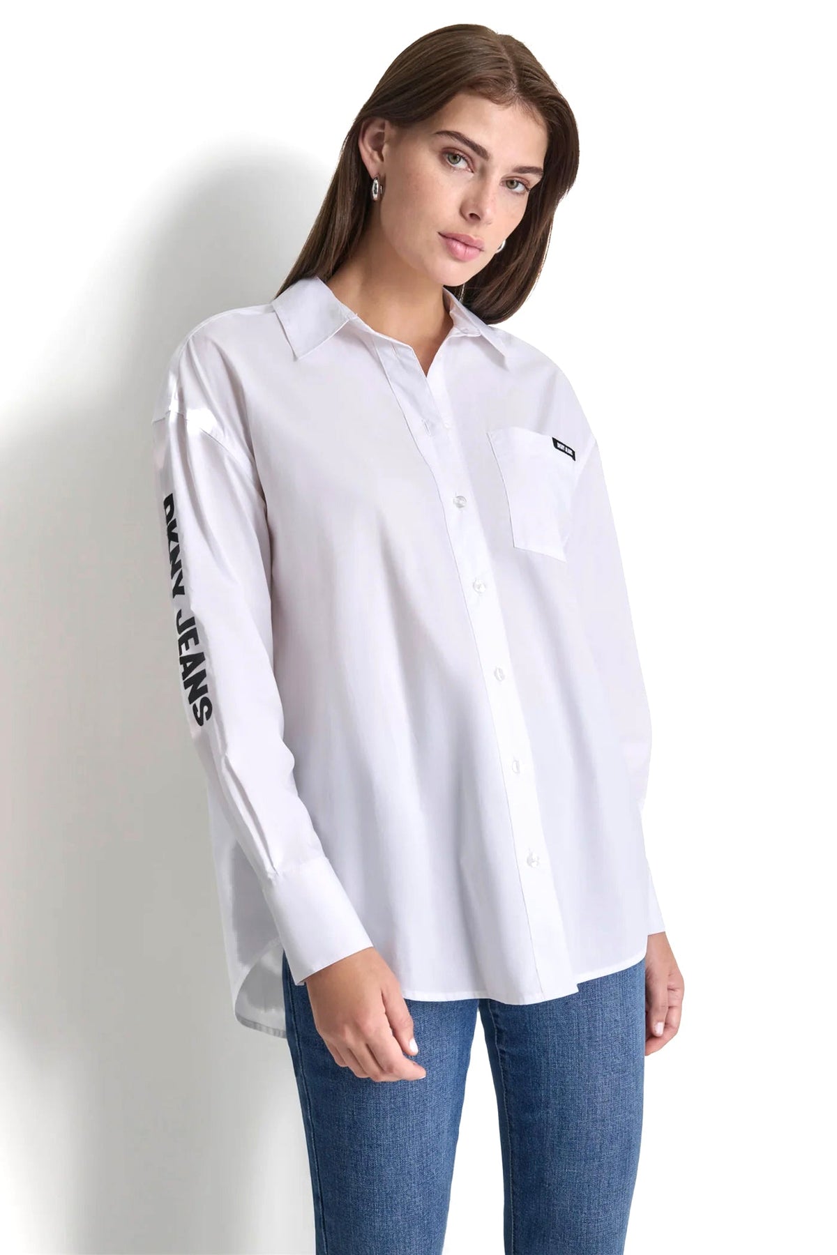 POPLIN BUTTON DOWN White | DKNY