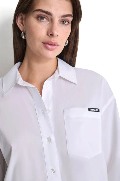 POPLIN BUTTON DOWN White | DKNY