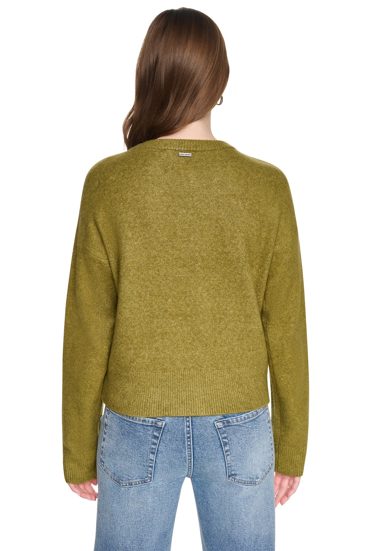 ASYMMETRIC BUTTON HEM CARDIGAN Black | DKNY