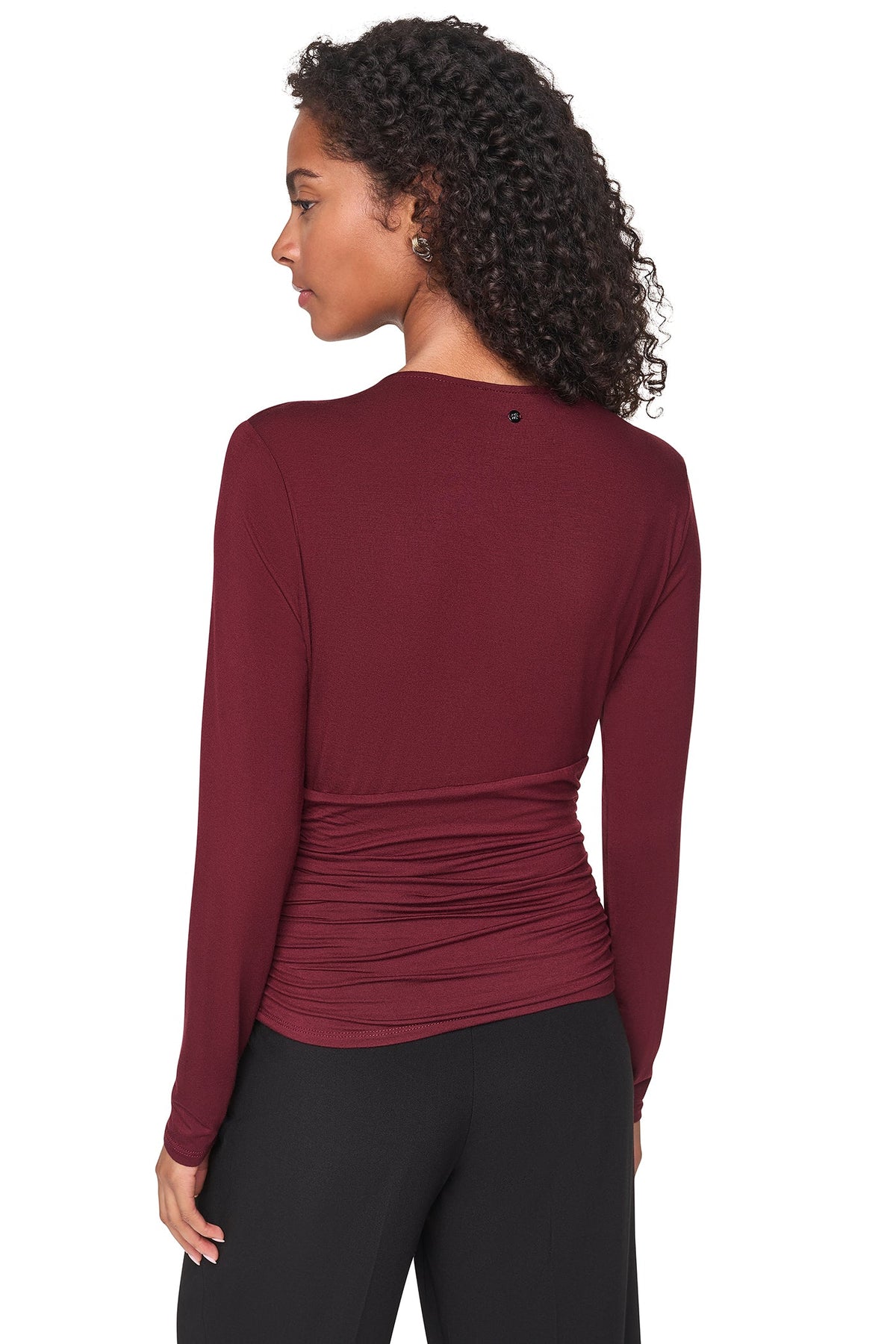 V-NECK BLOUSE Cabernet | DKNY