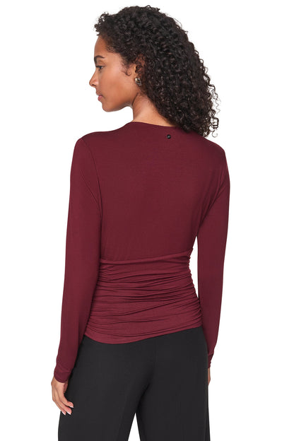 V-NECK BLOUSE Cabernet | DKNY