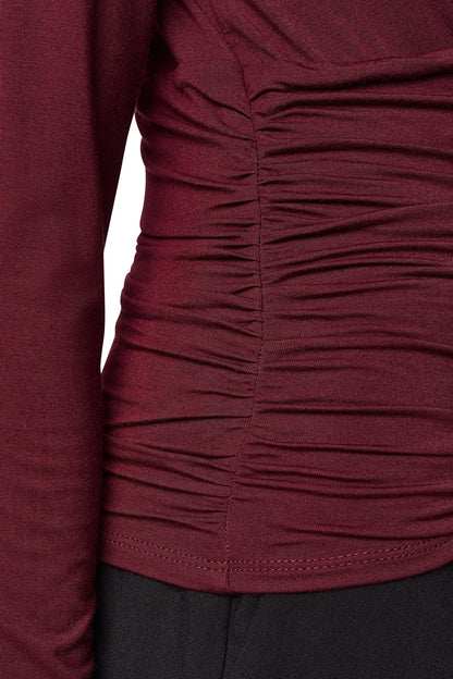 V-NECK BLOUSE Cabernet | DKNY
