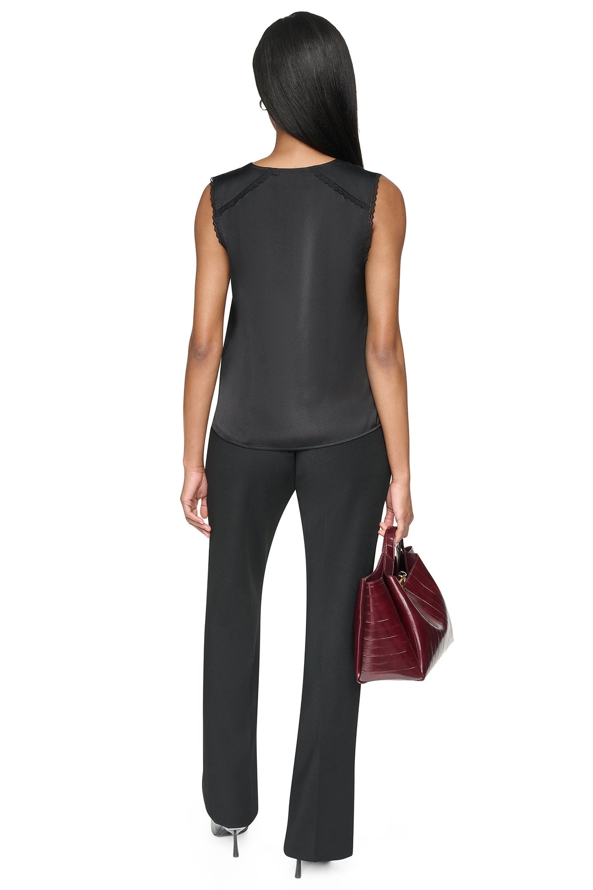 V-NECK BLOUSE Black | DKNY