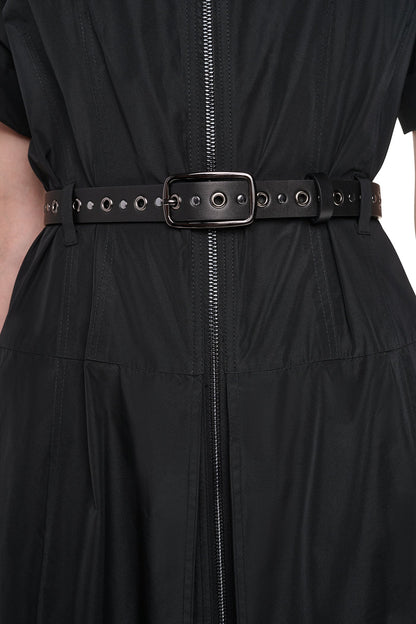 MEMORY TAFFETA ZIP FRONT DRESS Black | DKNY