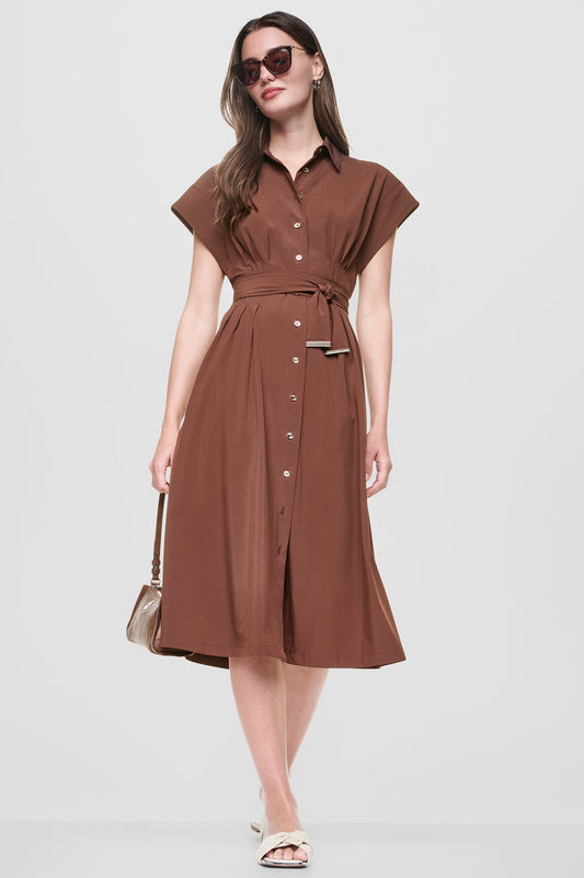 CAP SLEEVE MIDI SHIRT DRESS Java | DKNY