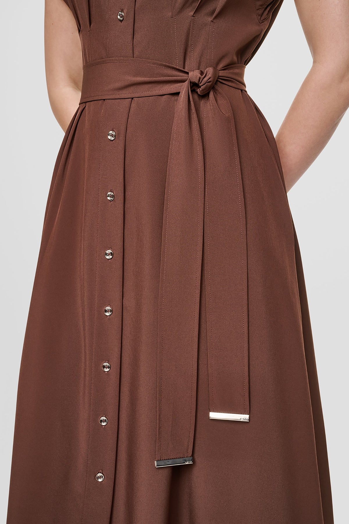 CAP SLEEVE MIDI SHIRT DRESS Java | DKNY