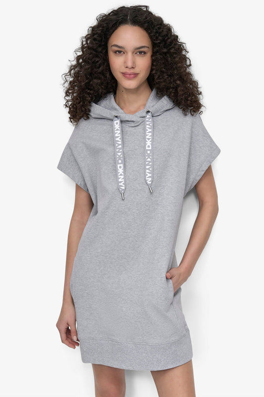 TWO TONE LOGO DRAWCORD SNEAKER DRESS Black | DKNY