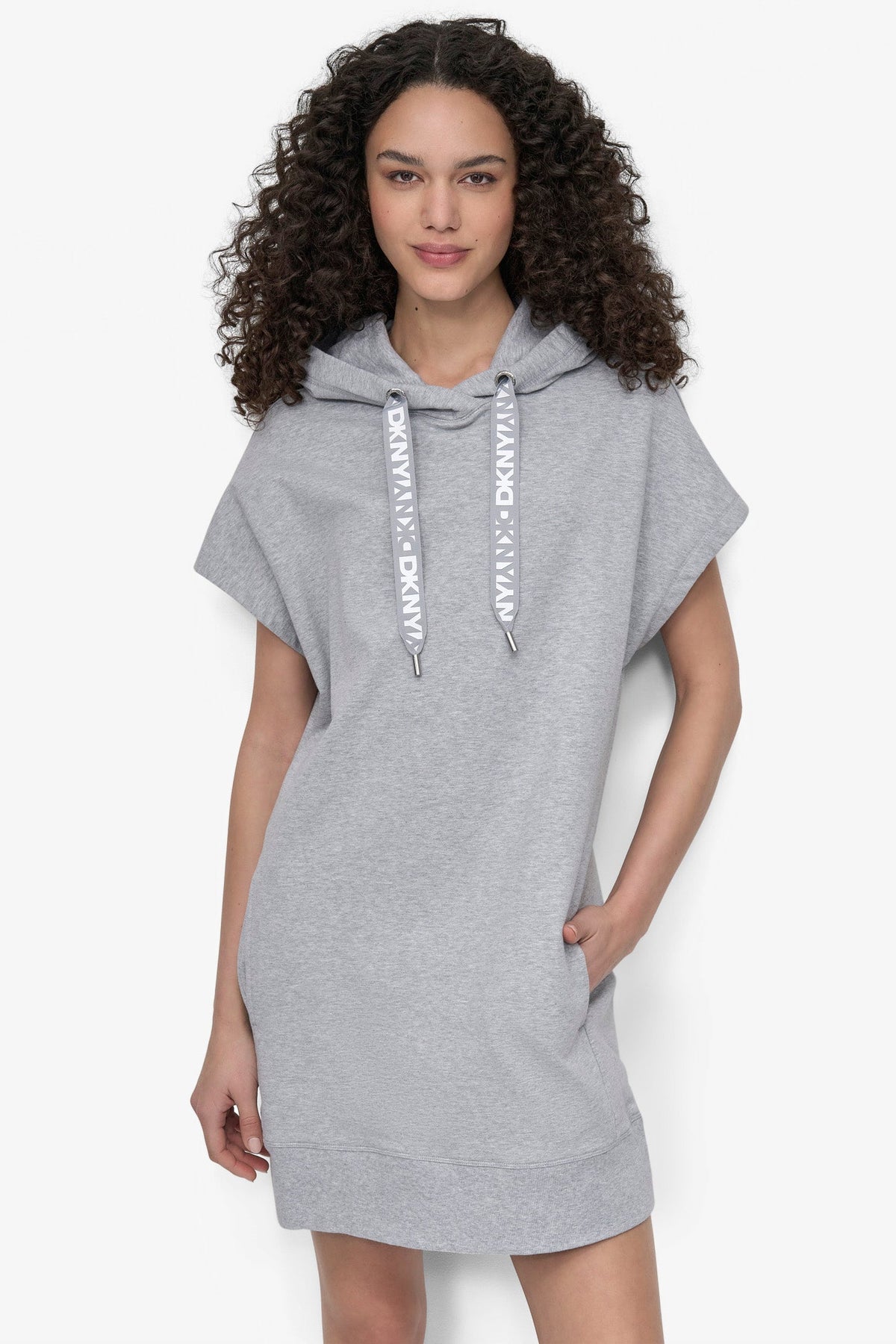 TWO TONE LOGO DRAWCORD SNEAKER DRESS Black | DKNY
