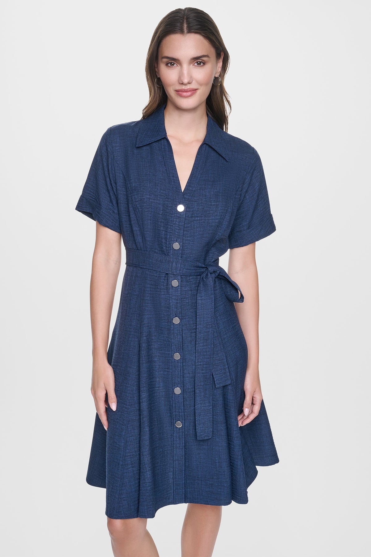 MIDI A-LINE SHIRT DRESS Indigo | DKNY