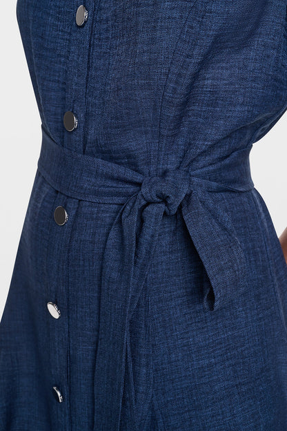 MIDI A-LINE SHIRT DRESS Indigo | DKNY