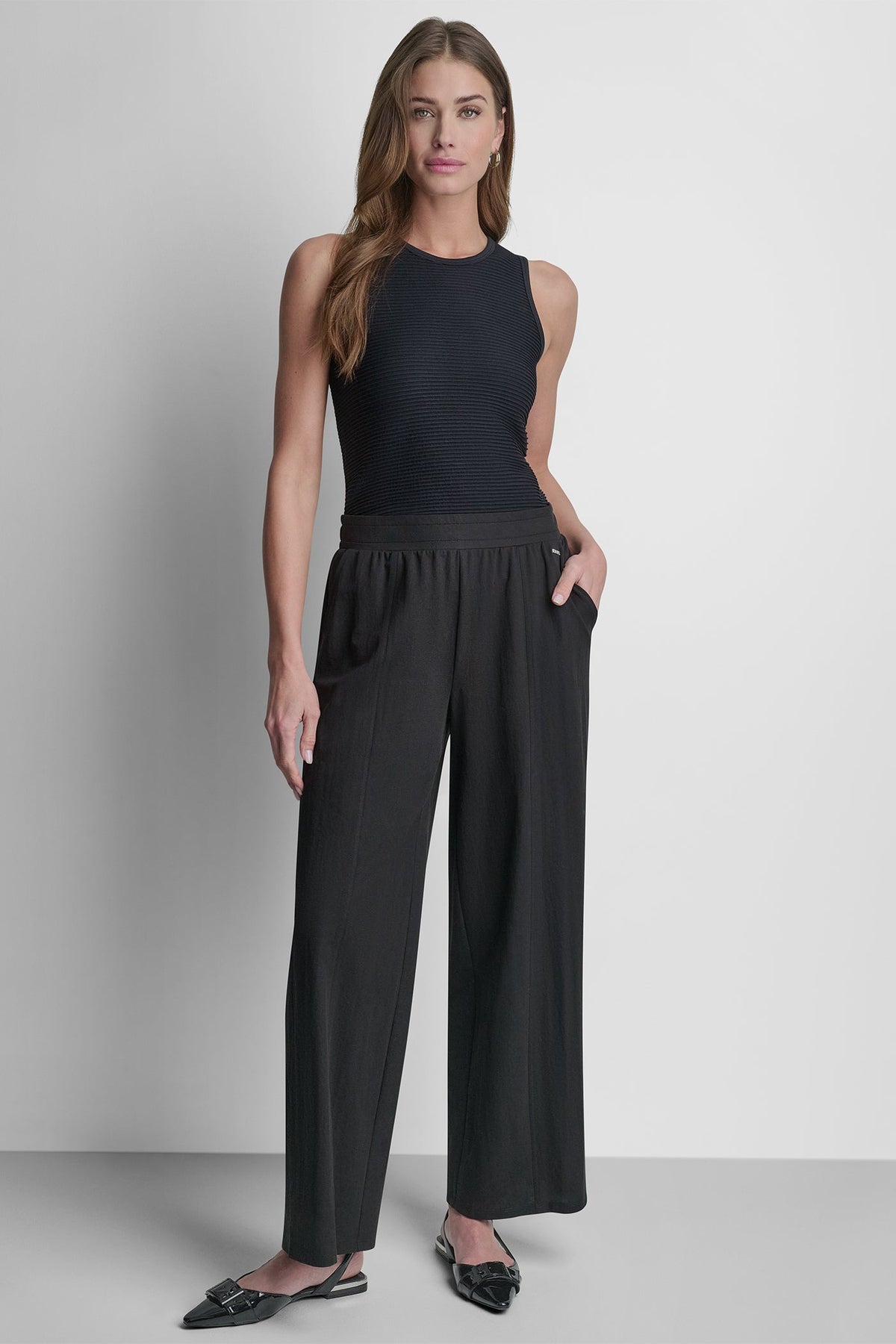 MID-RISE PULL-ON PANT Black | DKNY