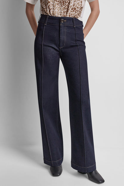 HIGH-RISE PINTUCKED WIDE-LEG JEAN Espresso | DKNY