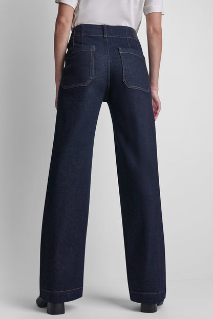 HIGH-RISE PINTUCKED WIDE-LEG JEAN Espresso | DKNY