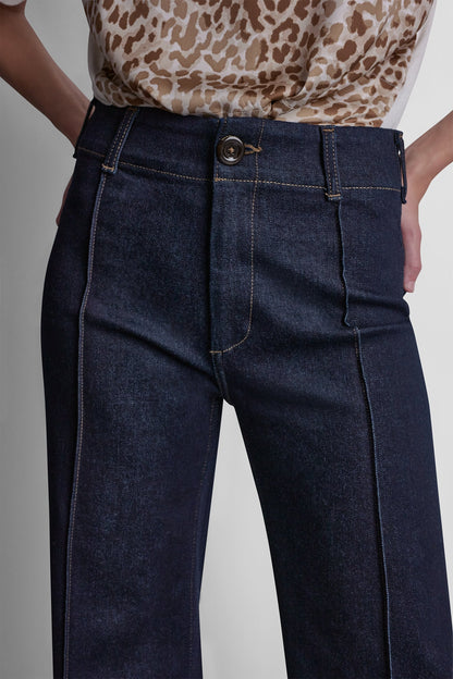 HIGH-RISE PINTUCKED WIDE-LEG JEAN Bankers Ink | DKNY