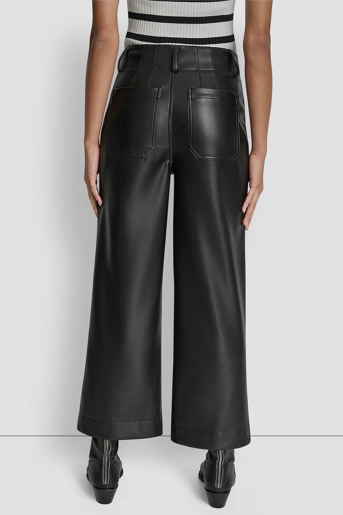 HIGH-RISE CROPPED WIDE LEG PANT Espresso | DKNY