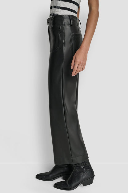 HIGH-RISE CROPPED WIDE LEG PANT Espresso | DKNY