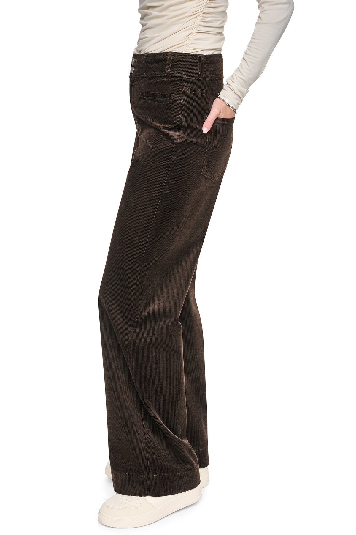 HIGH-RISE WIDE LEG PANT Espresso | DKNY