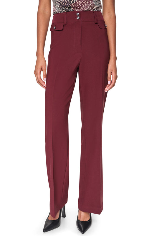 HIGH-RISE WIDE LEG PANT Cabernet | DKNY